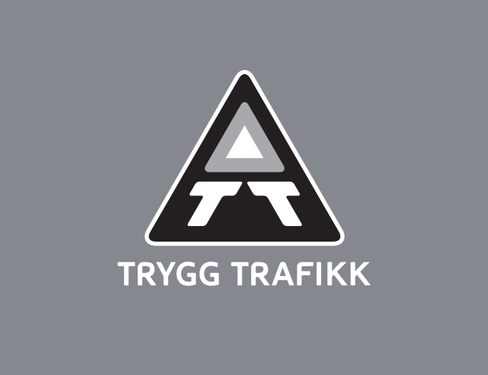 Trygg Trafikks negative logo i gråtoner